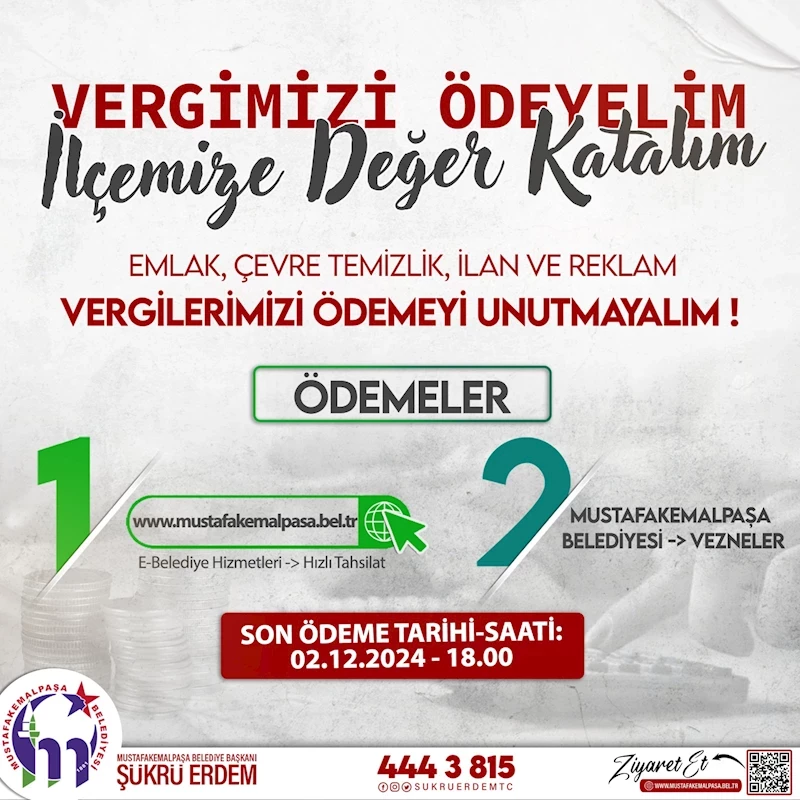 VERGİ ÖDEMELERİ İÇİN SON GÜN 2 ARALIK