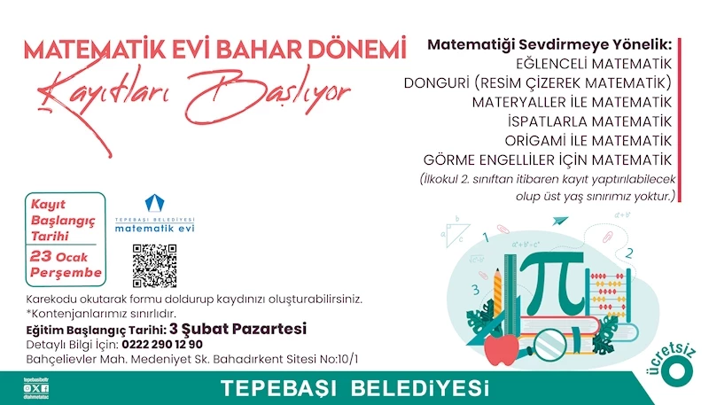 MATEMATİK EVİ BAHAR DÖNEMİ KAYITLARI BAŞLIYOR