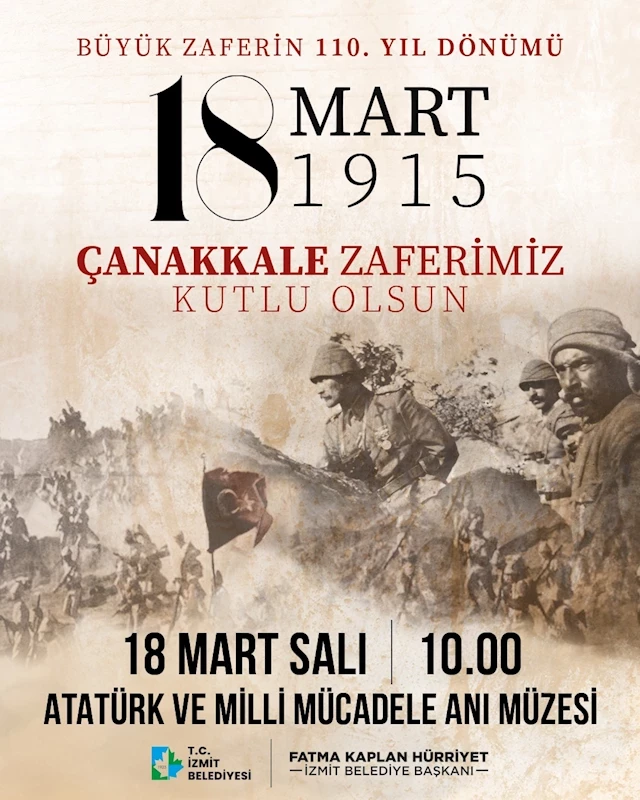 İZMİT BELEDİYESİ ZAFERİN 110. YILINI COŞKU VE MİNNETLE KUTLAYACAK