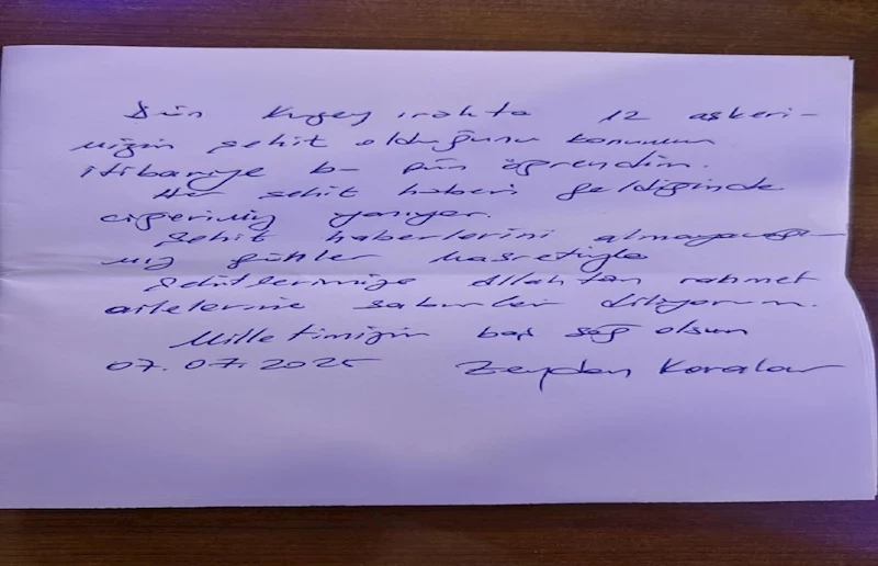 Gözaltındaki Zeydan Karalar’dan Şehit Askerlerimiz İçin Mesaj Var