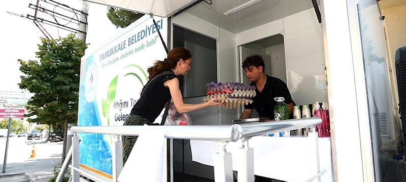 PAMUKKALE’DE ATIKLAR MOBİL ARAÇLA TOPLANIYOR