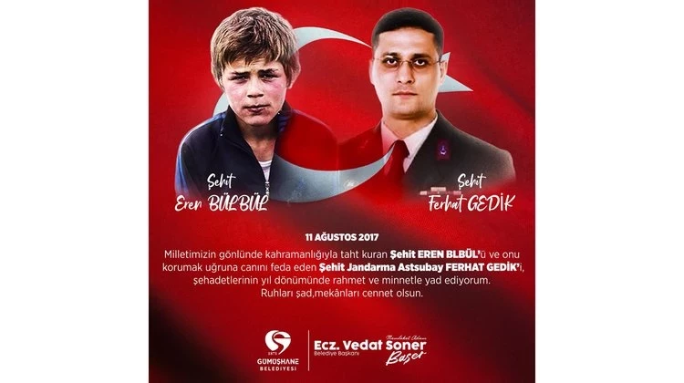 BAŞKANIMIZ, ŞEHİT EREN BÜLBÜL’Ü VE ŞEHİT JANDARMA ASTSUBAY FERHAT GEDİK’İ, RAHMETLE ANDI