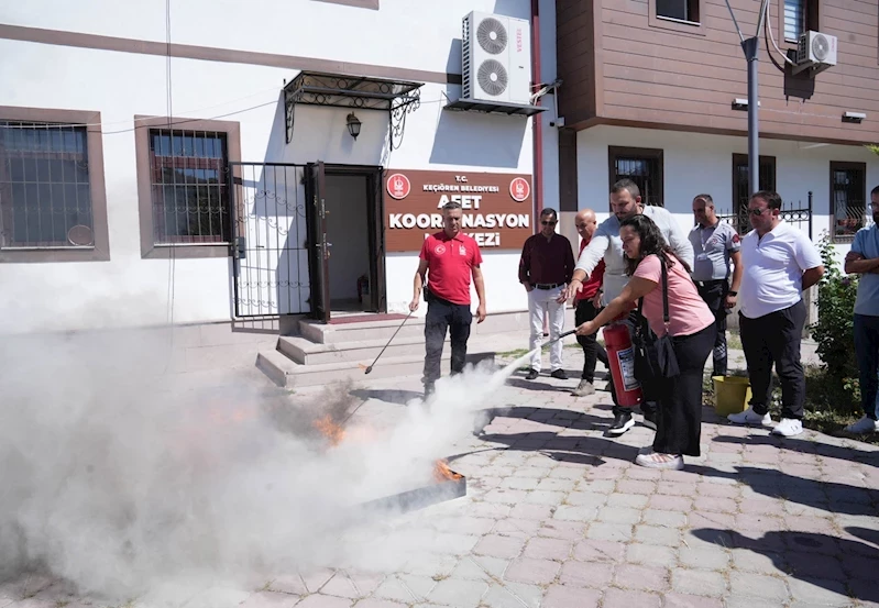 Keçiören Belediyesi personeline afet ve yangın eğitimi